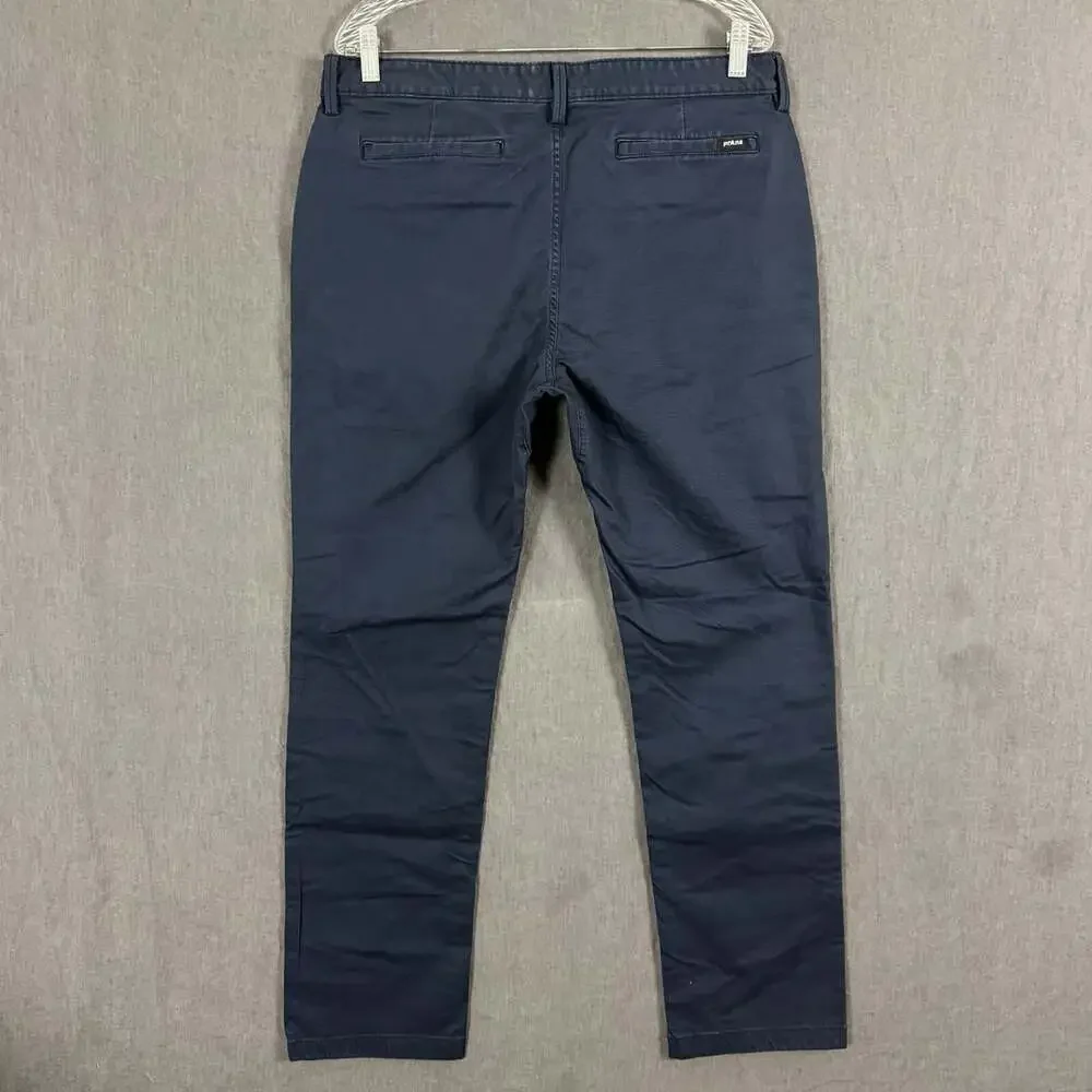 Prana Men’s Size 34 Dark Blue Cotton Slim Fit Westover Chino Pants
